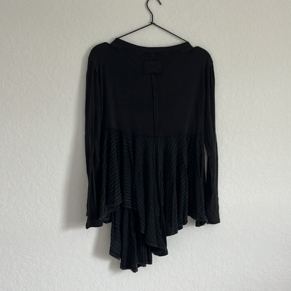 Free People Babydoll Fit Gray Thermal Top - Picture 8 of 9